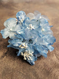 Hydrangea Mixed Blue Millinery Organdy and Silk Flowers Bunch for Hats, Weddings, Crafts silk flower
