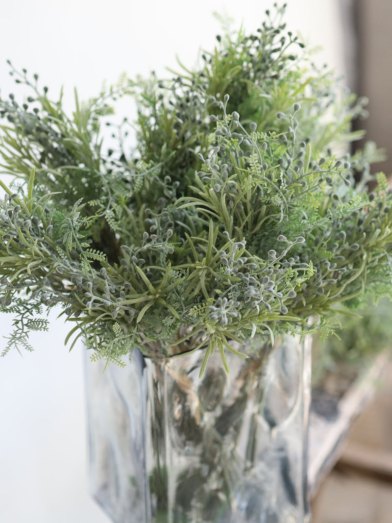 13.2" Fake Fern Leaves, Artificial Plants, Artificial Sage, Artificial Fern/Faux Plant Fillers/Greenery Bundle faux plants