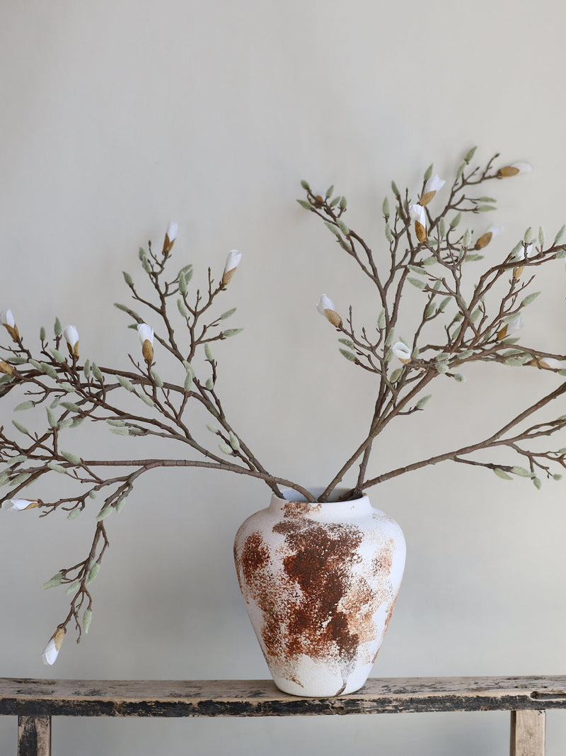39" Faux Magnolia Flowerbuds Branch, High Quality Artificial Plant, Office/Wedding/Home/Kitchen Decorations/Gifts for Her, Gifts for Mum faux plants