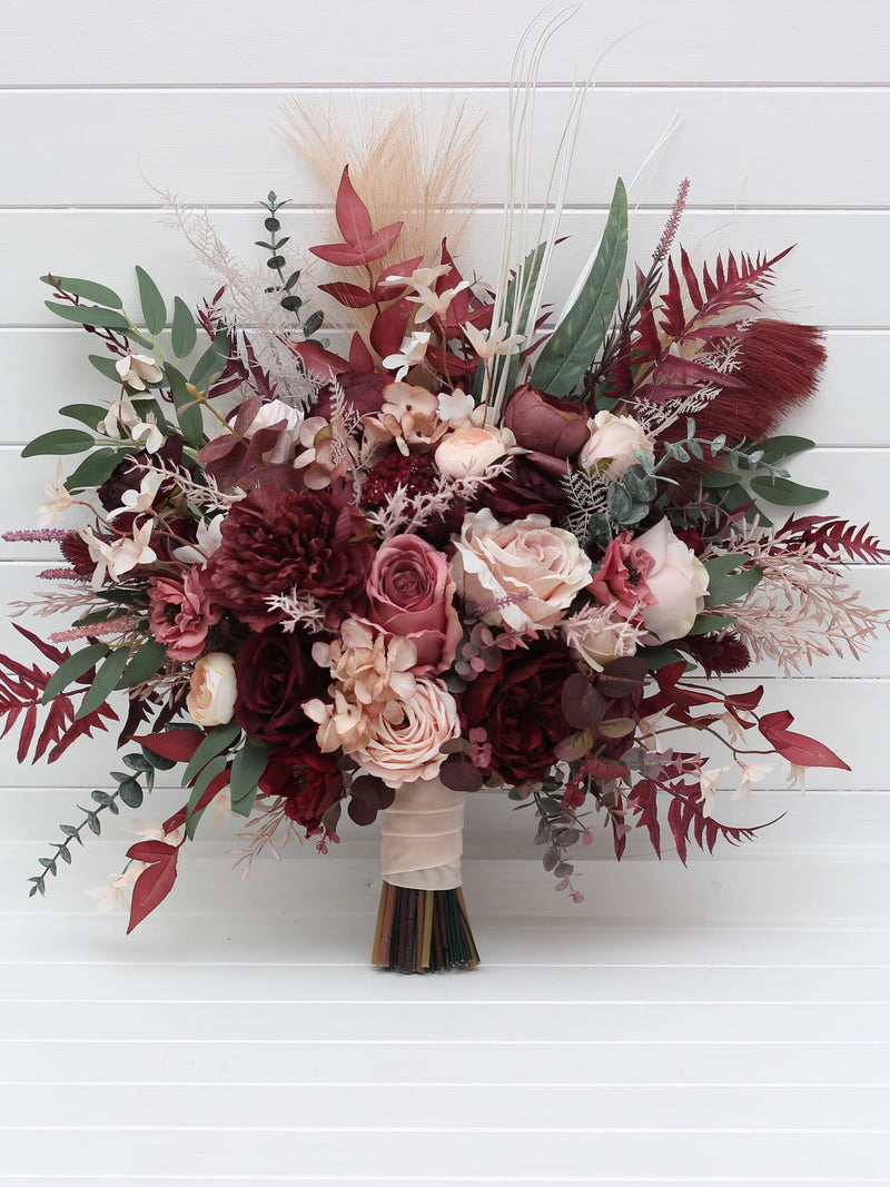 Burgundy dusty rose blush pink wedding Burgundy bouquet Bridal bouquet Bridesmaid flowers Wedding flowers wedding flower
