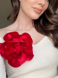 Large Fabric Flower Brooch: Handmade Multi-Colour Rose Floral Brooches, Dress Pin for Women silk flower