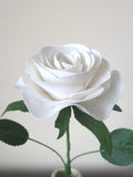 4th Anniversary Gift, Linen Anniversary Gift, 12th Anniversary Gift, Gift for Wife, Husband, Linen Rose, White Linen Rose ANNIVERSARY