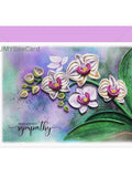 Purple Orchid Sympathy Card, Sympathy Greeting Card with Envelop, Orchid Quilling Card,Handmade With Deepest Sympathy Card Loss of Loved One sympathy flower
