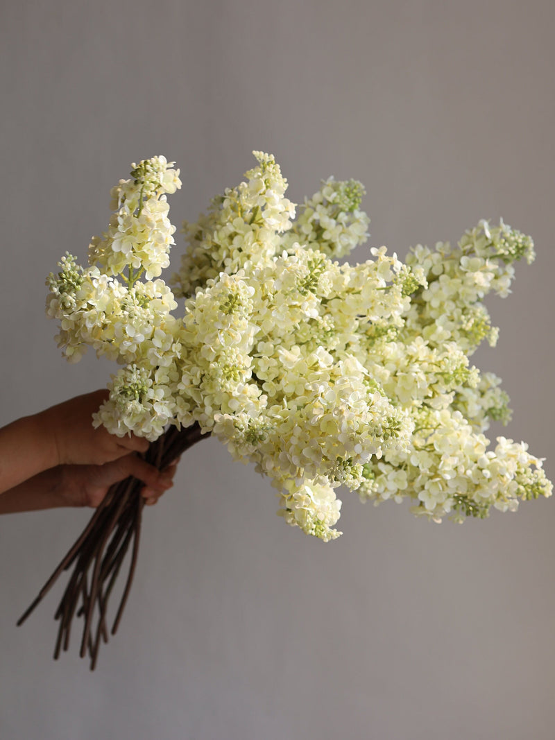 24" Real Touch Lilac Faux Flower Branch: Cream White Floral DIY Spring Summer Decor, Wedding/Home/Kitchen Decoration | Gifts silk flower