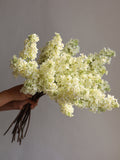 24" Real Touch Lilac Faux Flower Branch: Cream White Floral DIY Spring Summer Decor, Wedding/Home/Kitchen Decoration | Gifts silk flower