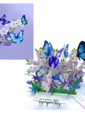 Butterflies and Flowers Pop Up Card, Deepest Sympathy Pop Up Greeting Card, Thinking Of You Card, Sympathy 3D Flower Pop Up Card for Mom sympathy flower