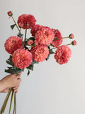 31.6" Artificial Dahlia Blossom Branch-Dusty Coral Pink, Faux Flower Stem, DIY Florals | Wedding/Home Decoration/Bouquet/Centerpiece | Gifts faux plants
