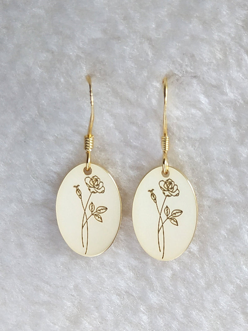 Birth Flower Earrings,Personalized Minimalist Earrings,Floral Earrings,Birth Month Flower Earrings,Mama Earrings,Birthday Gifts,Gift for Her birthday flower