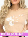 Wildflower T-Shirt: Blowing Petals Graphic Tee, Gardener Gift flower spore