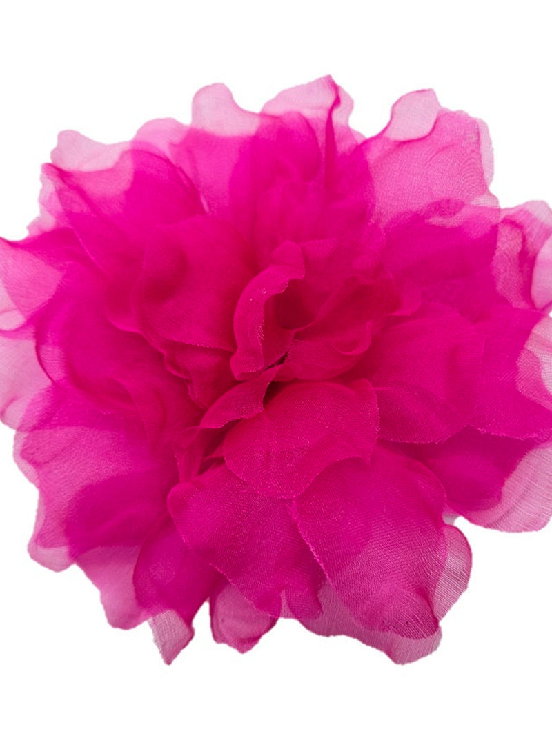 M&S Schmalberg 4.5" Vibrant Fuchsia Pink Flower Gardenia Flower Silk Organza Millinery Fabric Flower Brooch Pin silk flower