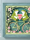 Love Frogs Shadow Box Template: Romance Bike 3D SVG (Digital Download) Love Romance Flower