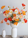 23" Artificial Poppy Flowers, Silk Wildflowers, Red Poppies, Orange Flower/Gift/Floral Decor silk flower