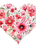 12 Floral Heart Clipart, Digital Download, Printable Watercolor Clipart, Paper Crafts, Cute Heart of Flowers, High Quality JPG, Junk Journal Love Romance Flower
