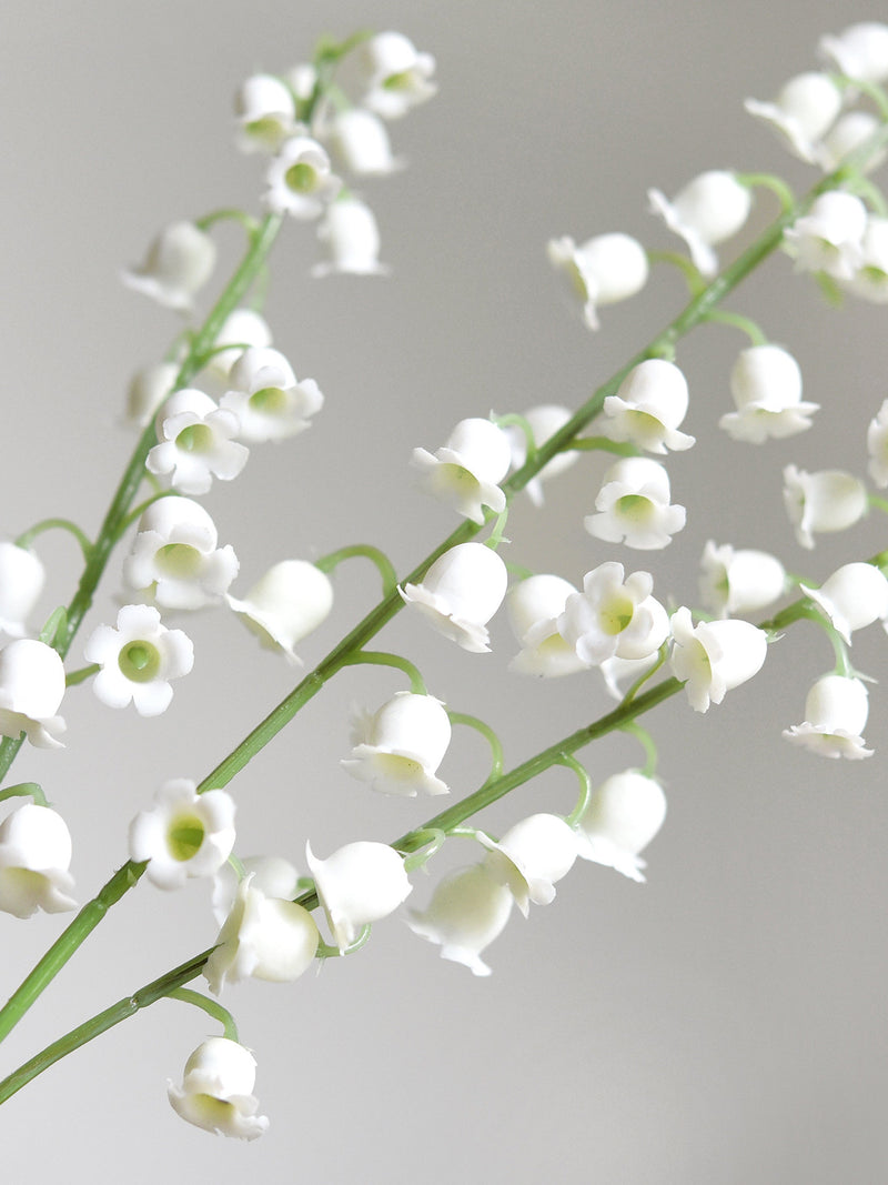 Artificial Lily of the Valley Sprigs: Soft May-Bells (White or Blue) faux plants