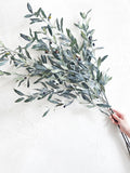 Artificial Tall Olive Stems with Olives: Faux Greenery Branches 45'' faux plants