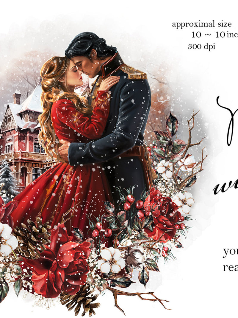 Historical Romance Clip art, Love Clipart, Historical Romance Cover Planner, Vintage, Valentine's day, Winter Roses,Romantic Planner Love Romance Flower