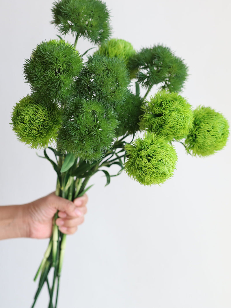 20" Faux Dianthus Green Ball Stem, Artificial Dianthus Green Ball, Spring Summer Plant, DIY Floral Greenery, Home Decoration, Gifts For Him faux plants