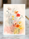 Watercolor Wildflower Card, Floral Birthday Card, Mothers Day Card with Flowers, Romantic Anniversary Card birthday flower