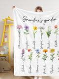 Personalized Birthday Flower Blanket,Custom Mom's Garden Blanket,Birthday Flower With Name,Gift For Mom From Daughter/Son,Special Keepsake birthday flower