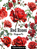 Red Roses Clipart Set | Flower clip art, Floral png, Love PNG Bundle, Romance clip art I Love You Rose Valentines Day Garden Botanical Plant Love Romance Flower