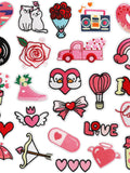 Valentine's Day Embroidery Patch,Heart Patch, Cat Patch, Flower Patch, Love Patch,Iron On Patches For Bags Clothes Decoration DIY Love Romance Flower