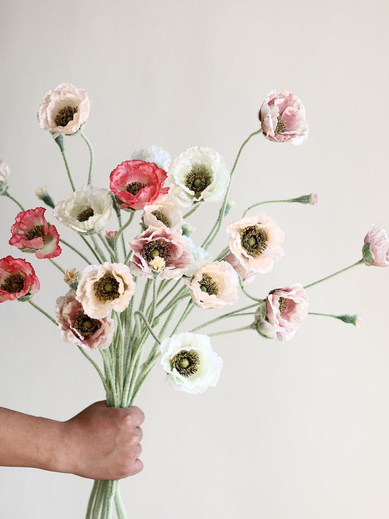 26" Artificial Poppy, Silk Wildflowers, Silk Poppy, Artificial Faux Flower, Faux Wildflowers/Home Decoration/Gift/Kitchen Decorations silk flower