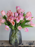 Faux Pink Real Touch Tulip Flowers - 14", Artifificial Spring Flowers, Spring Blooms, Wedding/Home Decoration, DIY Bouquet/Centerpieces faux plants