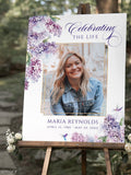 Lilac floral Funeral Sign Lilac humming bird Memorial Service Violet Lilac Celebrating the Life Sign Purple flower in loving memory sign sympathy flower
