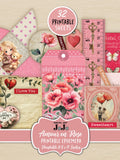 Valentine's Day Scrap Pack, Romance Junk Journal, Love Ephemera Set, Vintage Printable Papers, Scrapbook, Collage, Digital Tags Envelopes, Love Romance Flower