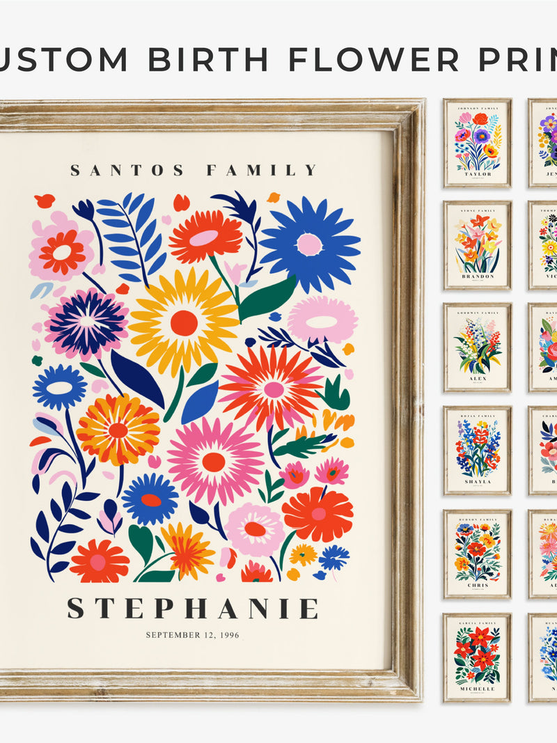 Custom Birth Flower Print Grandma's Garden Print Personalized Birth Flower Gift Mama's Garden Birth Month Flower Art Mother's Day Gift Ideas birthday flower