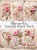 Romantic Junk Journal Pages: Pastel Vintage Papers with Hearts, Florals, and Antique Details Love Romance Flower