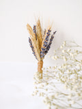 Lavender & Wheat Dried Flower Wedding Boutonniere flower spore