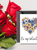 Valentines Day Card | Heart of Flowers | Minimal Card | Romance | Love | Fun | Valentine | Printable Greeting card | Instant | MC-VALE Love Romance Flower