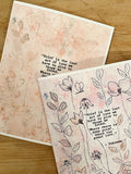 Grief card, handmade card, pink flowers, with sympathy, watercolor painting, great love, mourning gift, typed quote, deep grief, loss of mom sympathy flower