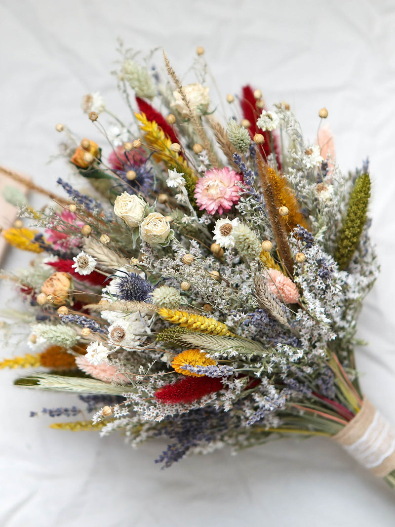 Whimsical Dried Flower Bouquet - Spring Boho Bridal Bouquet Bouquet
