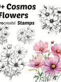 Procreate Cosmos Flower Stamps | 50+ Cosmos Flower Procreate Brushes | Botanical Procreate | Floral Procreate | Nature Procreate Brushes flower spore