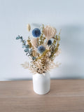Dried Floral arrangement, dried flower bouquet, dried flower vase, blue and white arrangement, floral centrepiece, spring decor FLOWER DELIVERY