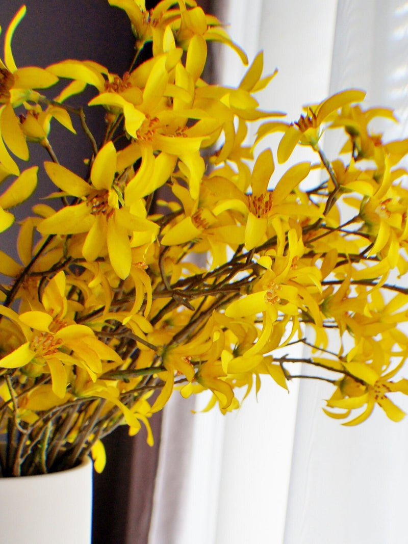 20" Yellow Forsythia Bundle: Silk Flower Arrangement, DIY Wedding silk flower