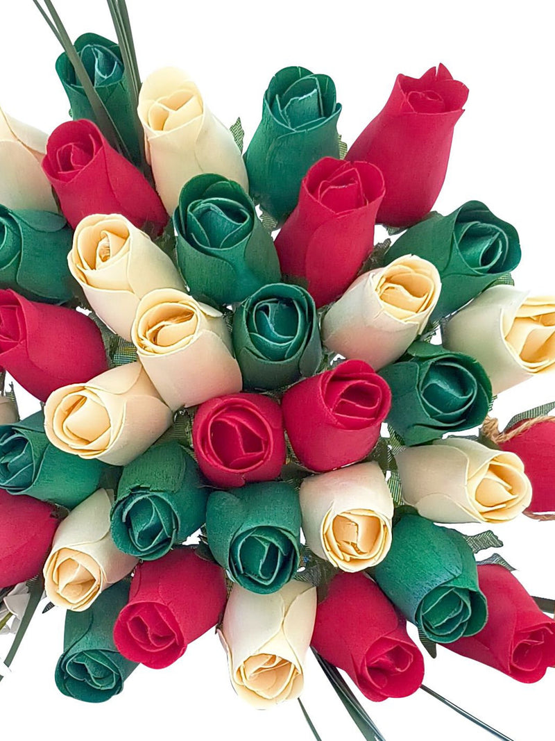 Christmas Wooden Rose Bouquet The Original Wooden Rose, Flowers for all Occasions 1, 2, or 3 Dozen Bouquets FLOWER DELIVERY