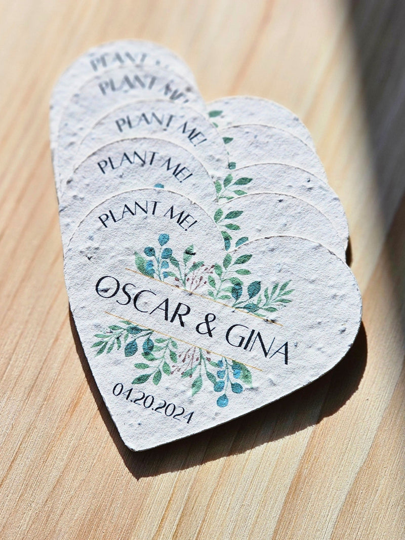 Bulk Wildflower Seed Paper Wedding Favors,  Seeded Heart Favour for Guests in Bulk seeds bulk