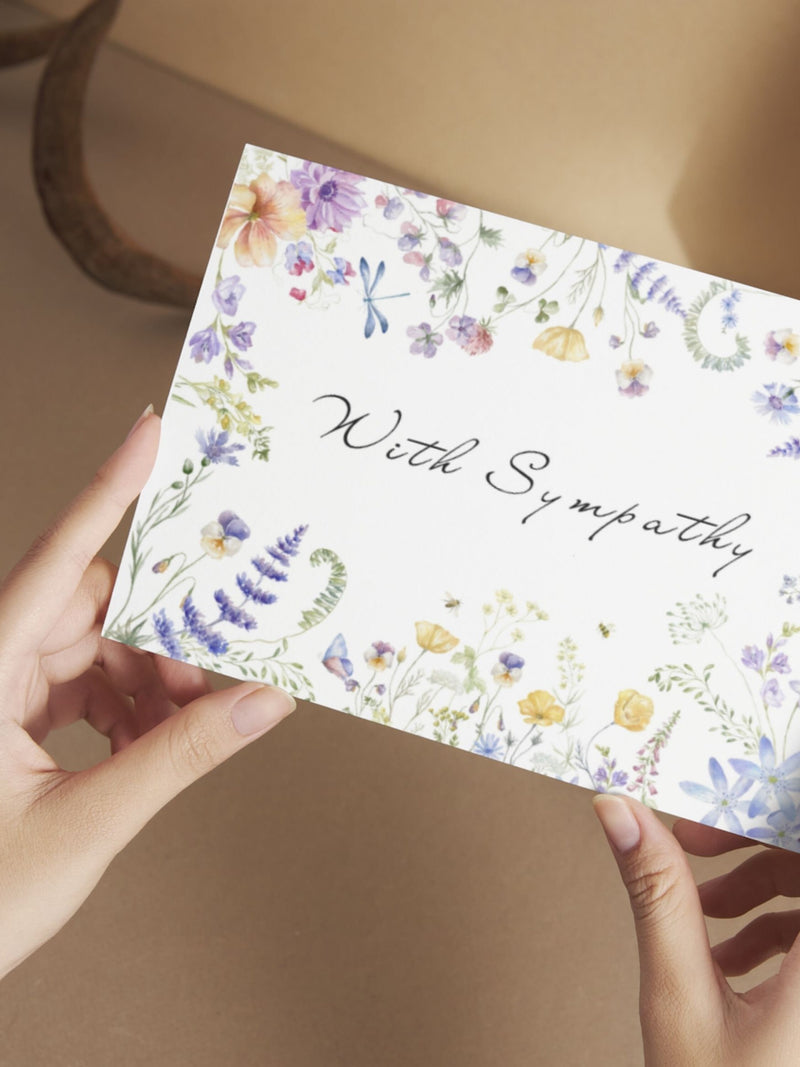Wildflowers Sympathy Card with Printable Envelope (Digital Download) sympathy flower