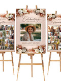 Rose Floral Funeral Welcome Sign Photo Collage Set Template, Celebration Of Life Poster In Loving Memory Poster Memory Board Memorial Poster sympathy flower
