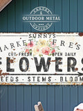 Personalized Flowers Rustic Chic Fresh Flower Market Sign Custom Family Name Vintage Farmhouse Wall Decor Country Home Canvas or METAL PRINT ANNIVERSARY