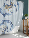 Blue flower watercolor Shower Curtain, floral cottagecore spring summer garden, Bathroom Curtain Mat, home bath Decor, House warming Gift house warming flower
