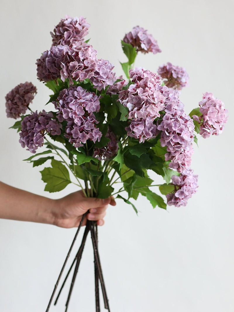 25" Faux Snowball Flower in Mauve Taupe, Real Touch Flowers, Faux Botanicals, DIY Florals, Wedding/Home/Kitchen Decorations | Gifts for Her faux plants