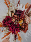 Burgundy and Terracotta bridal bouquet/Boho Bridal Bouquet/Rust Bouquet/Burgundy Rust Bouquet/Terracotta Bouquet/Country wedding/Pampas Bouquet