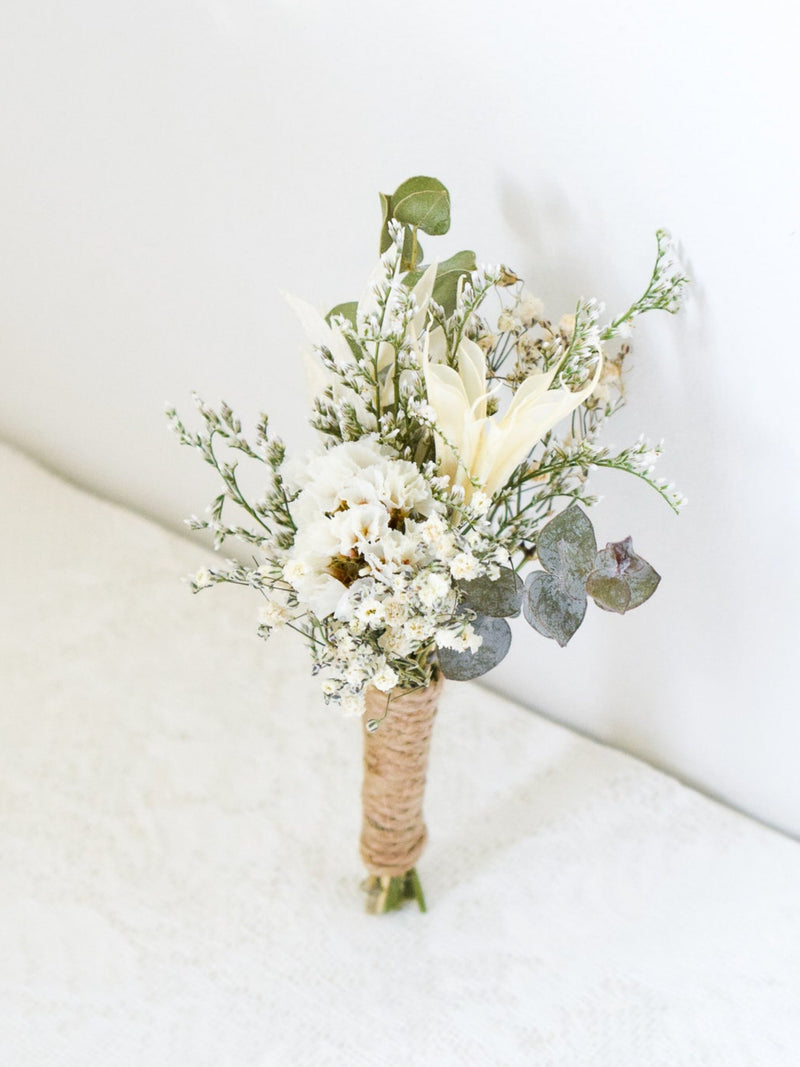 Eucalyptus & BabyÕs Breath Dried Flower Wedding Boutonniere wedding flower