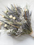 White Rose & Lavender Bouquet, Boho Wedding Flowers Bouquet