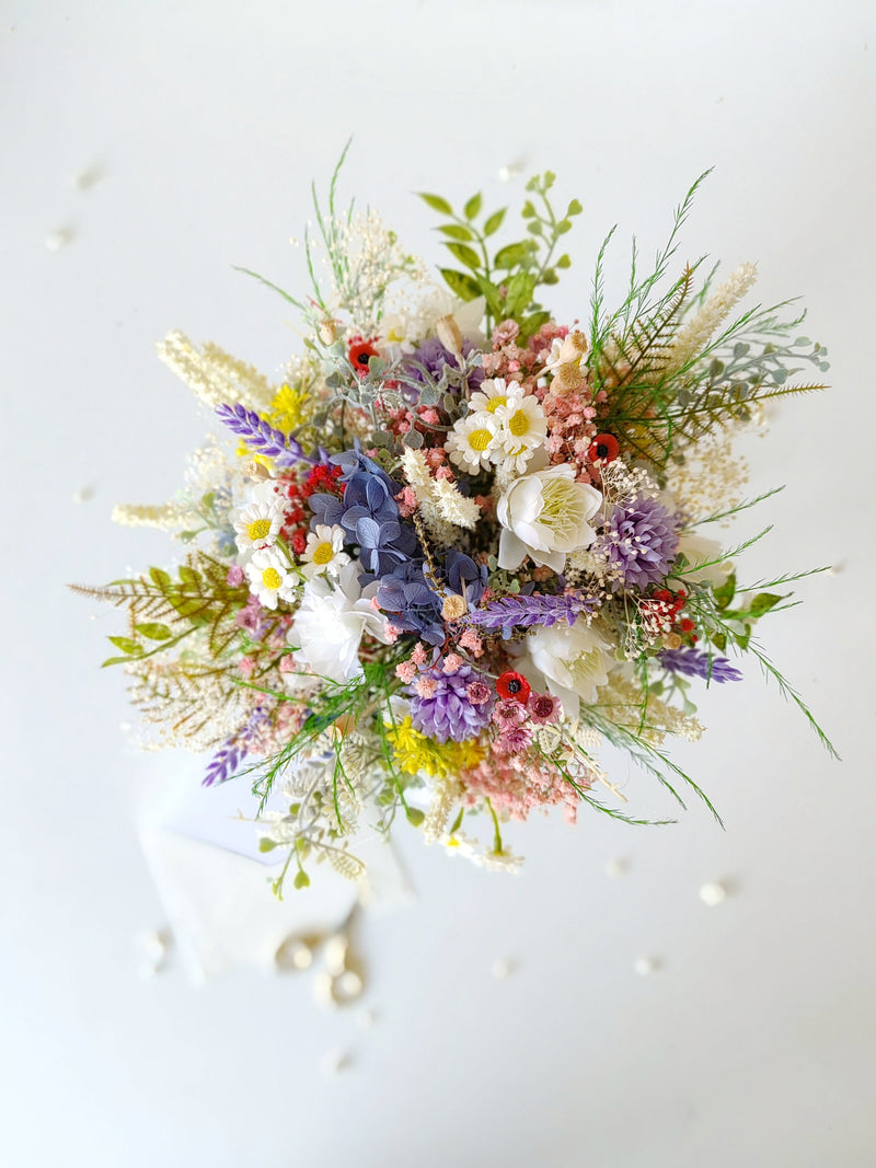 Large Artificial Wildflower Bouquet: Meadow Bridal Bouquet wedding flower