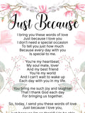 Just Because Love Poem Anniversary Gift For Her, Romantic Love Poem Print For Husband, Sweet Love Poetry for Spouse, Love Poetry Wall Art Love Romance Flower